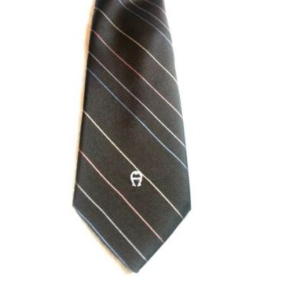 Etienne Aigner  Mens Brown Striped Necktie